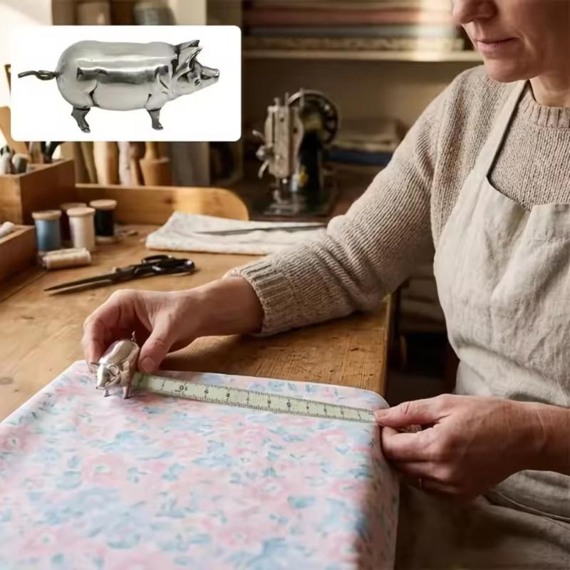 (Ce14)Antique Pig Mini Tape Me - огляд і ціна Sewing Gauge Ruler