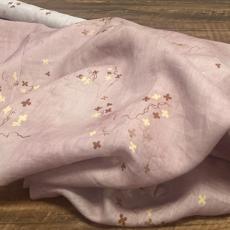 Boho Ramie Linen Fabric Dusty  - огляд і ціна Vintage Sewing Textile
